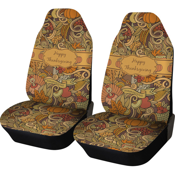 Custom Thanksgiving Car Seat Covers (Set of Two) (Personalized)