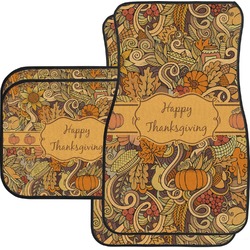 Thanksgiving Car Floor Mats Set - 2 Front & 2 Back (Personalized)