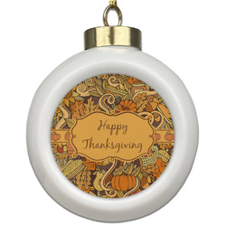 Thanksgiving Ceramic Ball Ornament