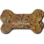 Thanksgiving Ceramic Dog Ornament - Front & Back