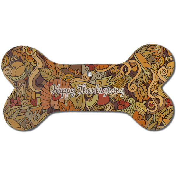 Thanksgiving Ceramic Flat Ornament - Bone Front