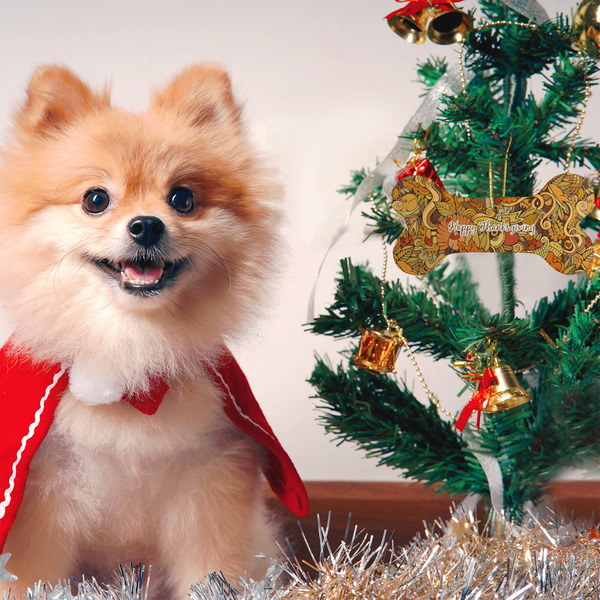 Thanksgiving Ceramic Flat Ornament - Bone (LIFESTYLE)