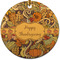 Thanksgiving Ceramic Flat Ornament - Circle (Front)