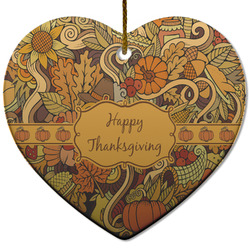 Thanksgiving Heart Ceramic Ornament