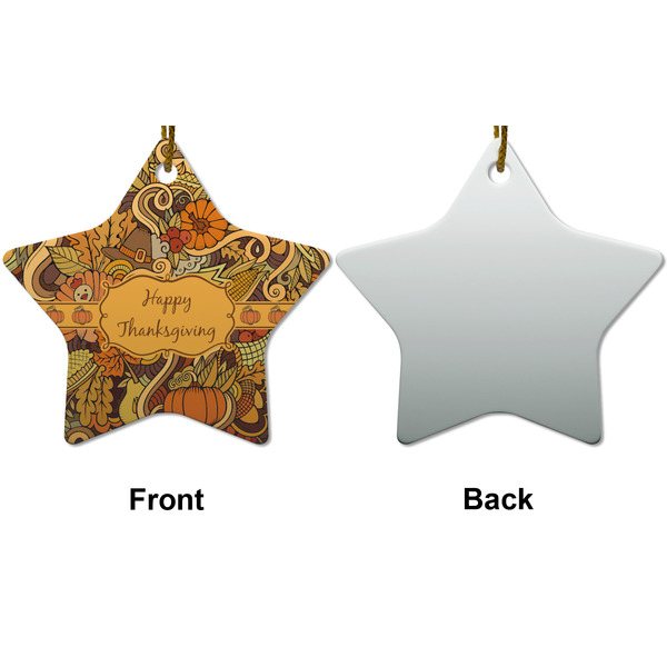 Thanksgiving Ceramic Flat Ornament - Star Front & Back (APPROVAL)