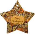 Thanksgiving Star Ceramic Ornament