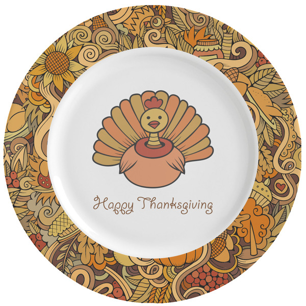 Custom Thanksgiving Ceramic Dinner Plates (Set of 4) (Personalized)