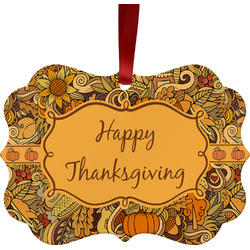 Thanksgiving Metal Frame Ornament - Double Sided