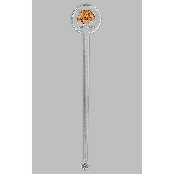 Thanksgiving Clear Plastic 7" Stir Stick - Round - Single Stick