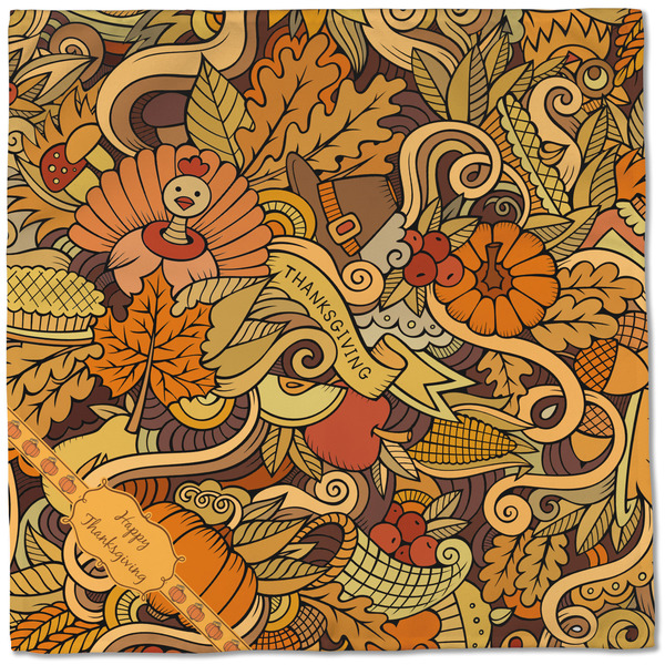 Thanksgiving Cloth Napkins - Personalized Dinner (Full Open)