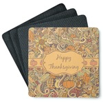 Thanksgiving Square Rubber Backed Coasters - Set of 4 (Personalized)
