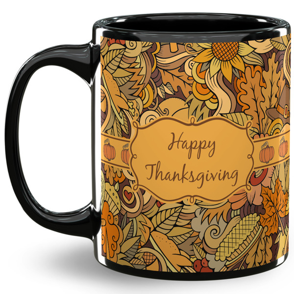 Custom Thanksgiving 11 Oz Coffee Mug - Black