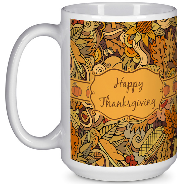 Custom Thanksgiving 15 Oz Coffee Mug - White