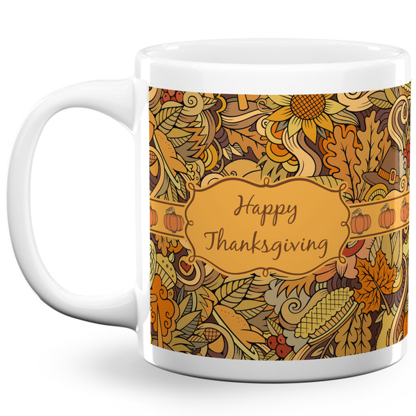 Thanksgiving Coffee Mug - 20 oz - White
