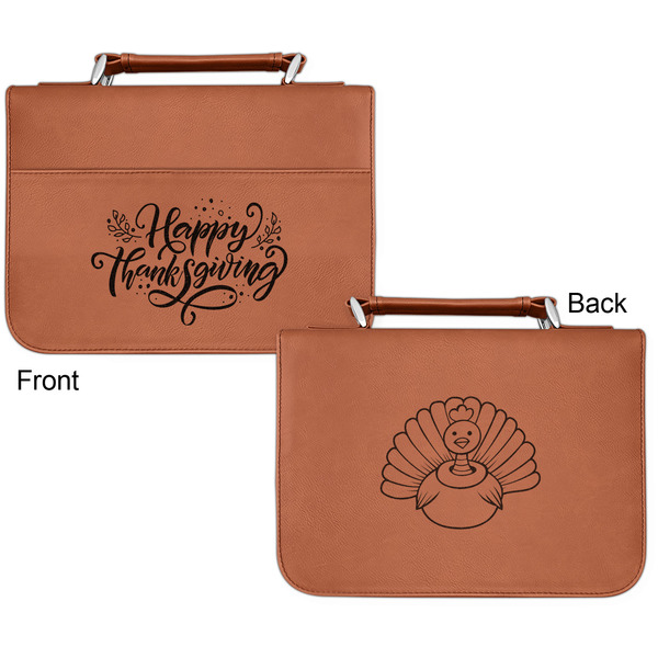 Thanksgiving Cognac Leatherette Bible Covers - Small Double Sided Apvl