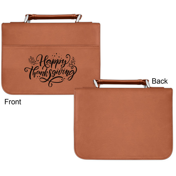 Thanksgiving Cognac Leatherette Bible Covers - Small Single Sided Apvl