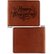 Thanksgiving Cognac Leatherette Bifold Wallets - Front and Back Single Sided - Apvl