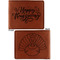 Thanksgiving Cognac Leatherette Bifold Wallets - Front and Back
