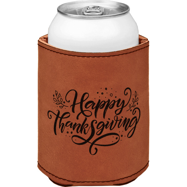 Custom Thanksgiving Leatherette Can Sleeve - Double Sided