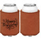 Thanksgiving Cognac Leatherette Can Sleeve - Single Sided Front and Back