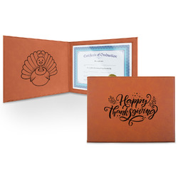 Thanksgiving Leatherette Certificate Holder - Front and Inside (Personalized)