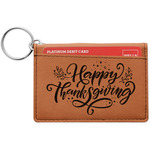 Thanksgiving Leatherette Keychain ID Holder