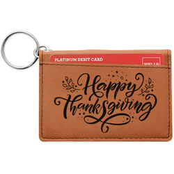 Thanksgiving Leatherette Keychain ID Holder (Personalized)