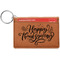 Thanksgiving Cognac Leatherette Keychain ID Holders - Front Credit Card