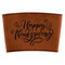 Thanksgiving Cognac Leatherette Mug Sleeve - Flat