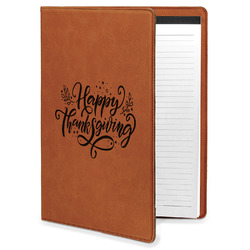 Thanksgiving Leatherette Portfolio with Notepad - Large - Single Sided (Personalized)