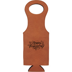 Thanksgiving Leatherette Wine Tote (Personalized)