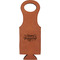 Thanksgiving Cognac Leatherette Wine Totes - Single Front