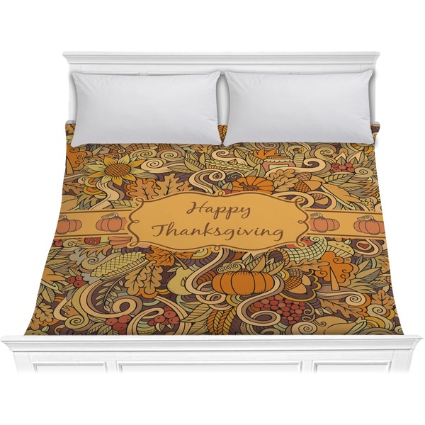 Custom Thanksgiving Comforter - King (Personalized)