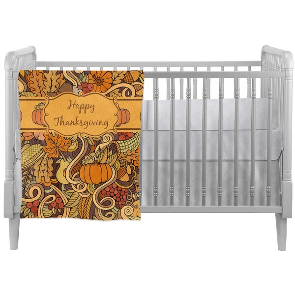 Custom Thanksgiving Crib Comforter / Quilt (Personalized)