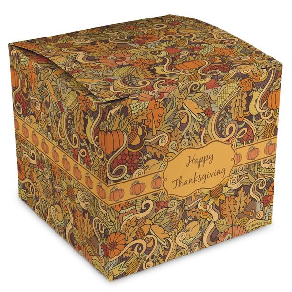 Custom Thanksgiving Cube Favor Gift Boxes