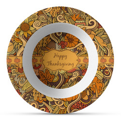 Thanksgiving Plastic Bowl - Microwave Safe - Composite Polymer (Personalized)