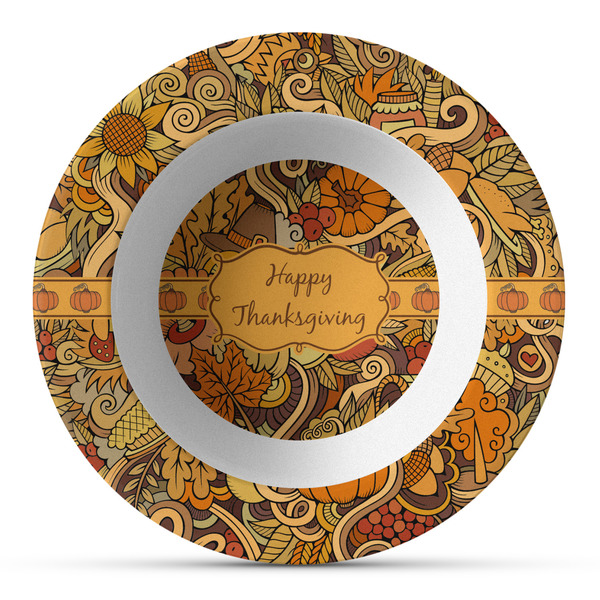 Custom Thanksgiving Plastic Bowl - Microwave Safe - Composite Polymer (Personalized)