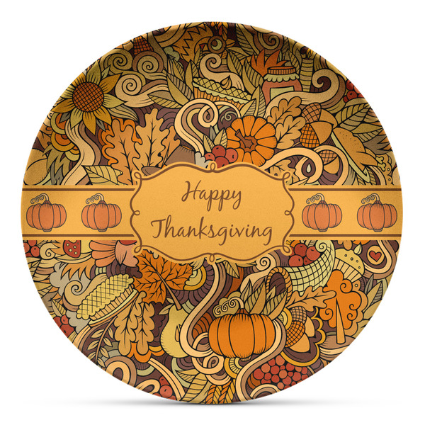 Custom Thanksgiving Microwave Safe Plastic Plate - Composite Polymer (Personalized)