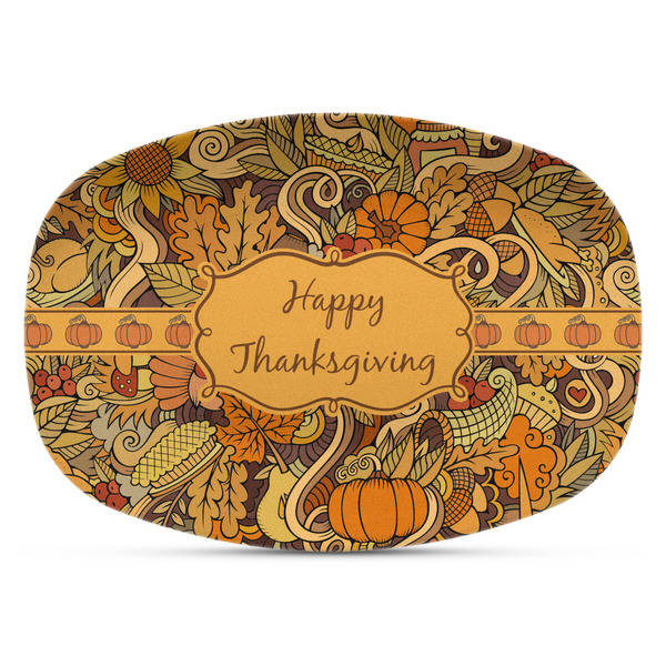 Custom Thanksgiving Plastic Platter - Microwave & Oven Safe Composite Polymer (Personalized)