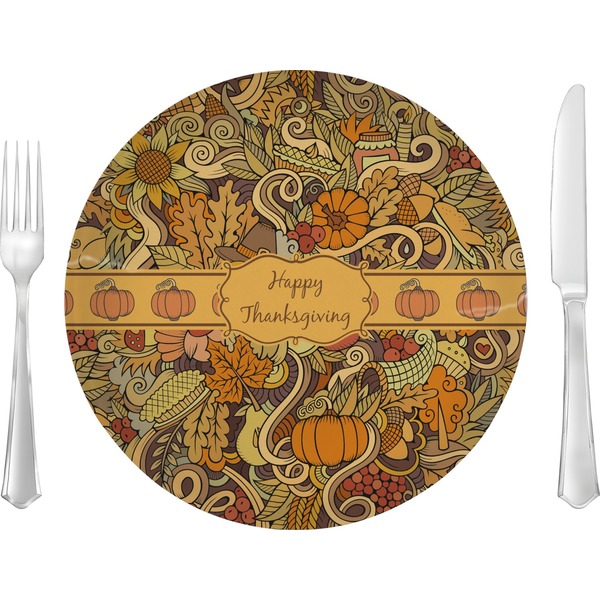 Custom Thanksgiving 10" Glass Lunch / Dinner Plates - Single or Set (Personalized)
