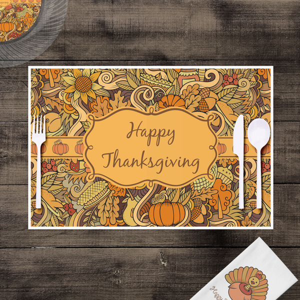 Thanksgiving Disposable Paper Placemat - In Context