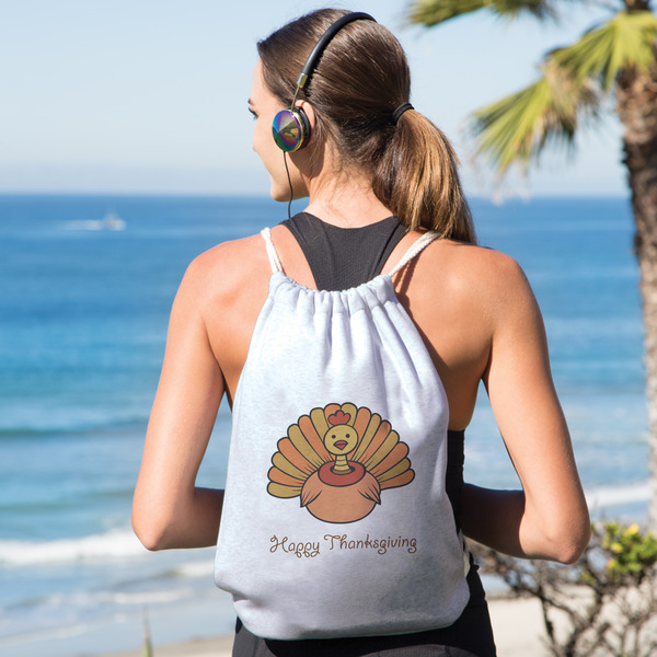 Thanksgiving Drawstring Backpacks - Sweatshirt Fleece - Double Sided - LIFESTYLE