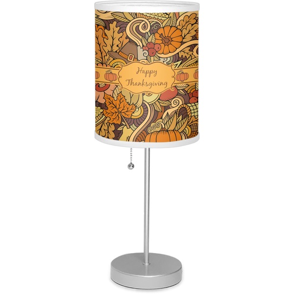 Custom Thanksgiving 7" Drum Lamp with Shade Linen (Personalized)