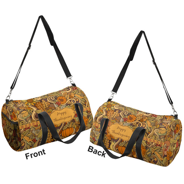 Thanksgiving Duffle bag small front and back sides