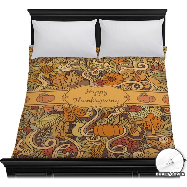 Custom Thanksgiving Duvet Cover - Full / Queen (Personalized)