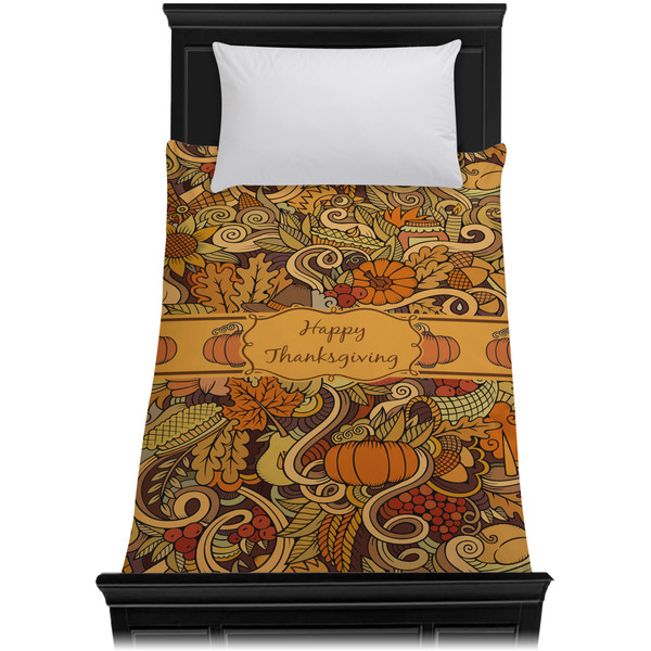 Thanksgiving Duvet Cover - Twin - On Bed - No Prop