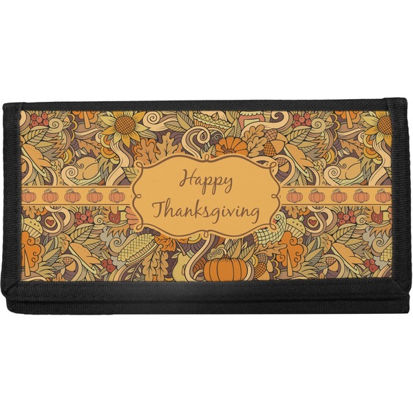 Custom Thanksgiving Canvas Checkbook Cover (Personalized)