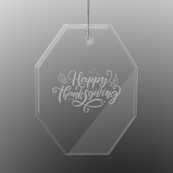 Thanksgiving Engraved Glass Ornament - Octagon