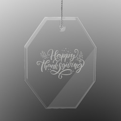 Thanksgiving Engraved Glass Ornament - Octagon