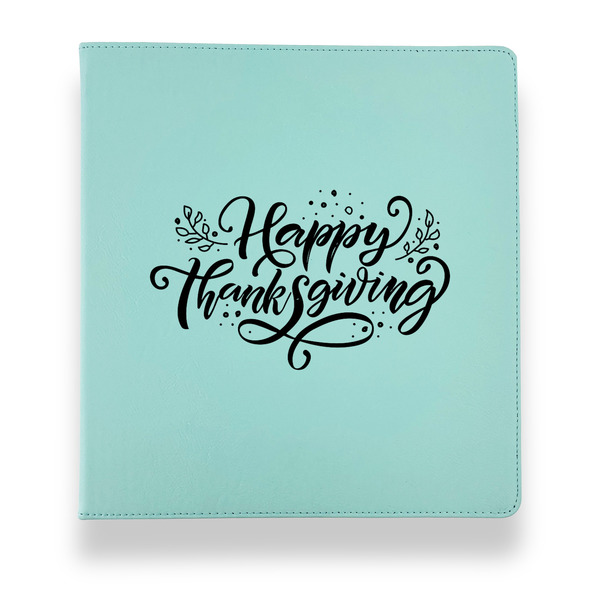 Thanksgiving Leather Binders - 1" - Teal - Front View